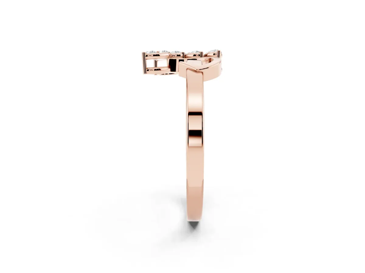 Round Diamond Milgrain Eternity Band with Channel Setting Rose gold