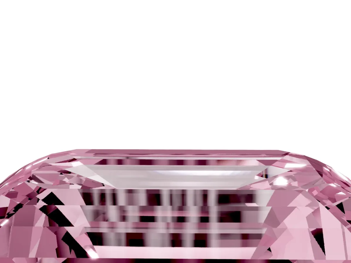 Fancy Pink Emerald Cut Cut Pave Band Milgrain Solitaire Ring Rose gold
