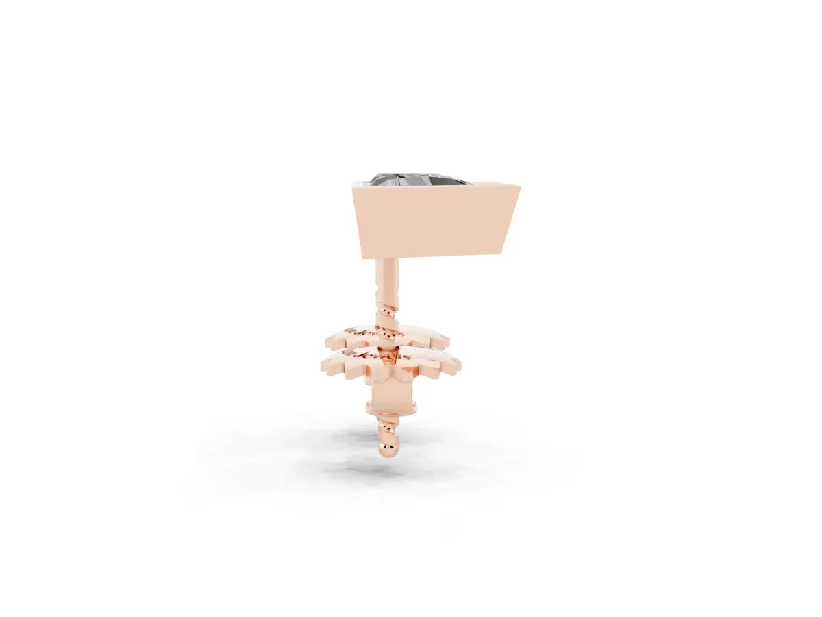 Trillion Diamond Bezel-Set Solitaire Stud Earrings Rose gold