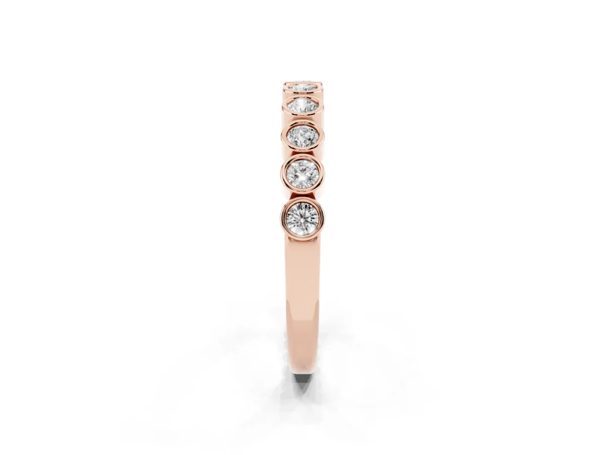 Bezel Set Round Diamond Eternity Band Rose gold