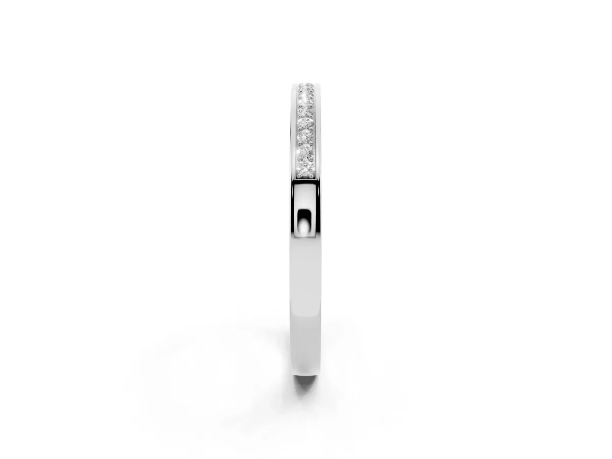 Round Diamond Half Eternity Pavé Band Platinum