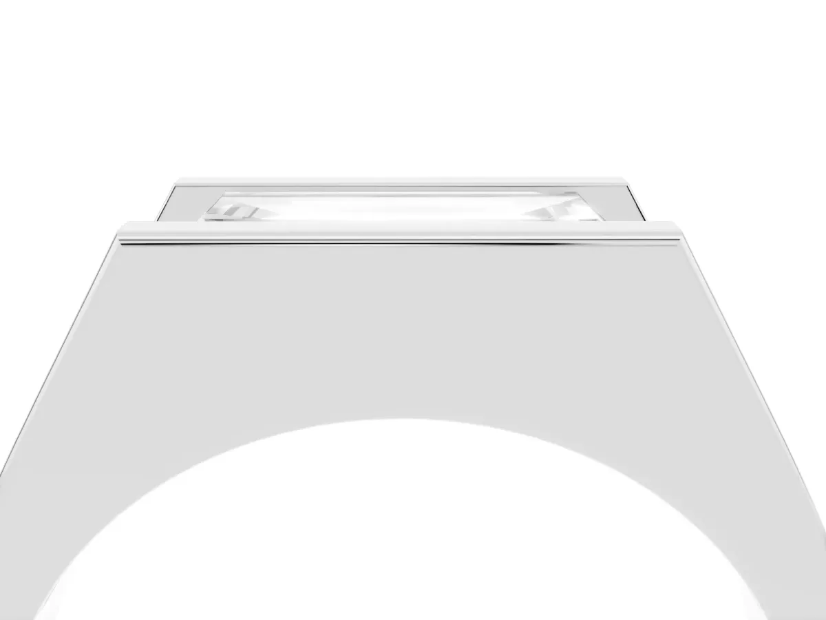 Baguette Diamond Geometric Solitaire Ring White gold