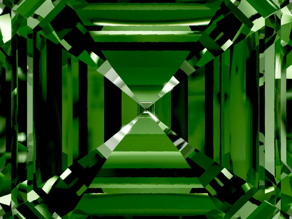Fancy Green Asscher Cut Halo Diamond Ring with Milgrain Edge and Round Prong Setting Yellow gold