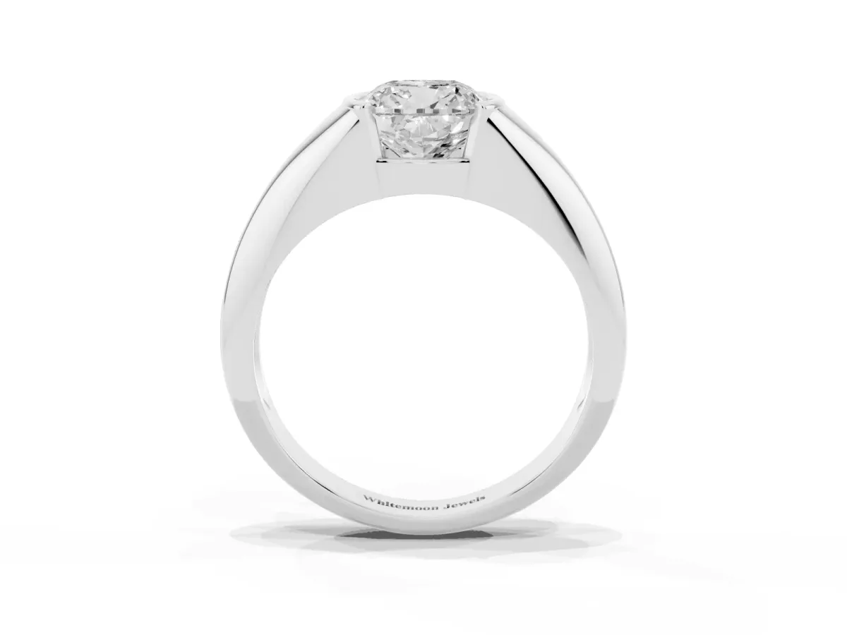 Cushion Cut Solitaire Tension Set Diamond Ring White gold