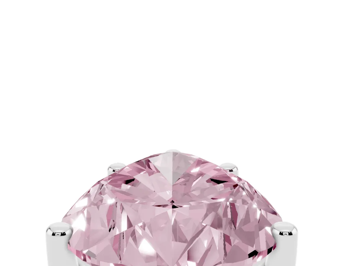 Fancy Pink Pear Cut Cut Diamond Solitaire Engagement Ring with Tapered Plain Band and Four-Prong Setting Platinum