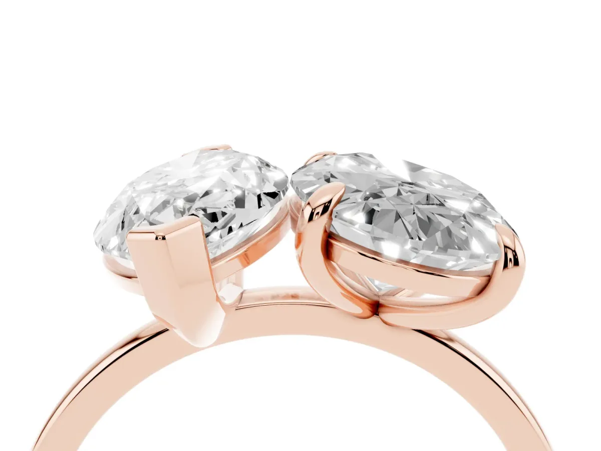 Oval and Marquise Toi Moi Ring with Prong Setting and Plain Band Rose gold