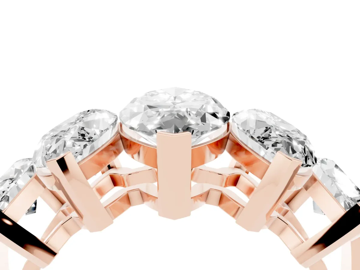 Five-Stone Marquise Diamond Prong Set Band Rose gold