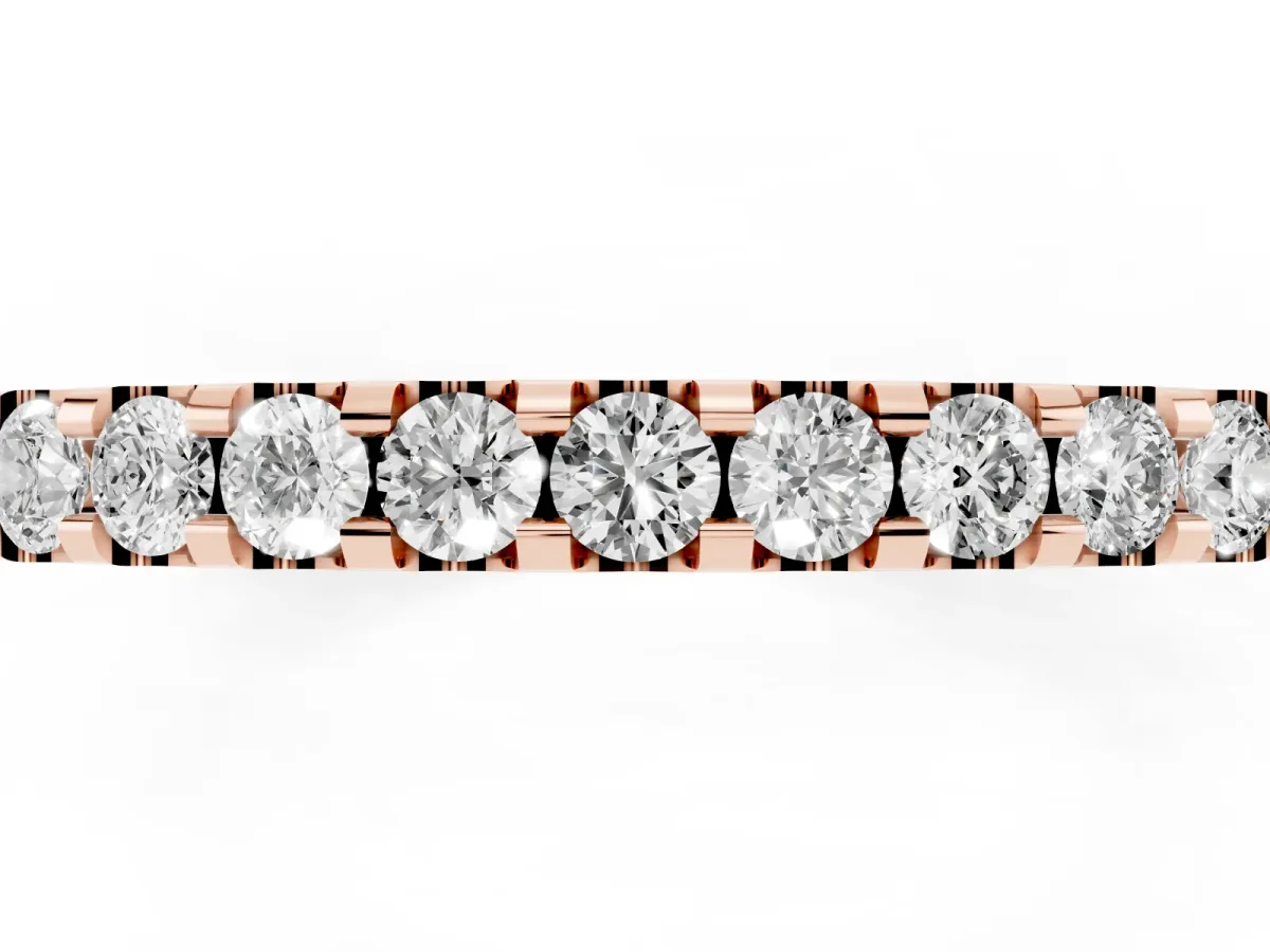 Round Diamond Pavé Eternity Band with Micro Prong Setting Rose gold