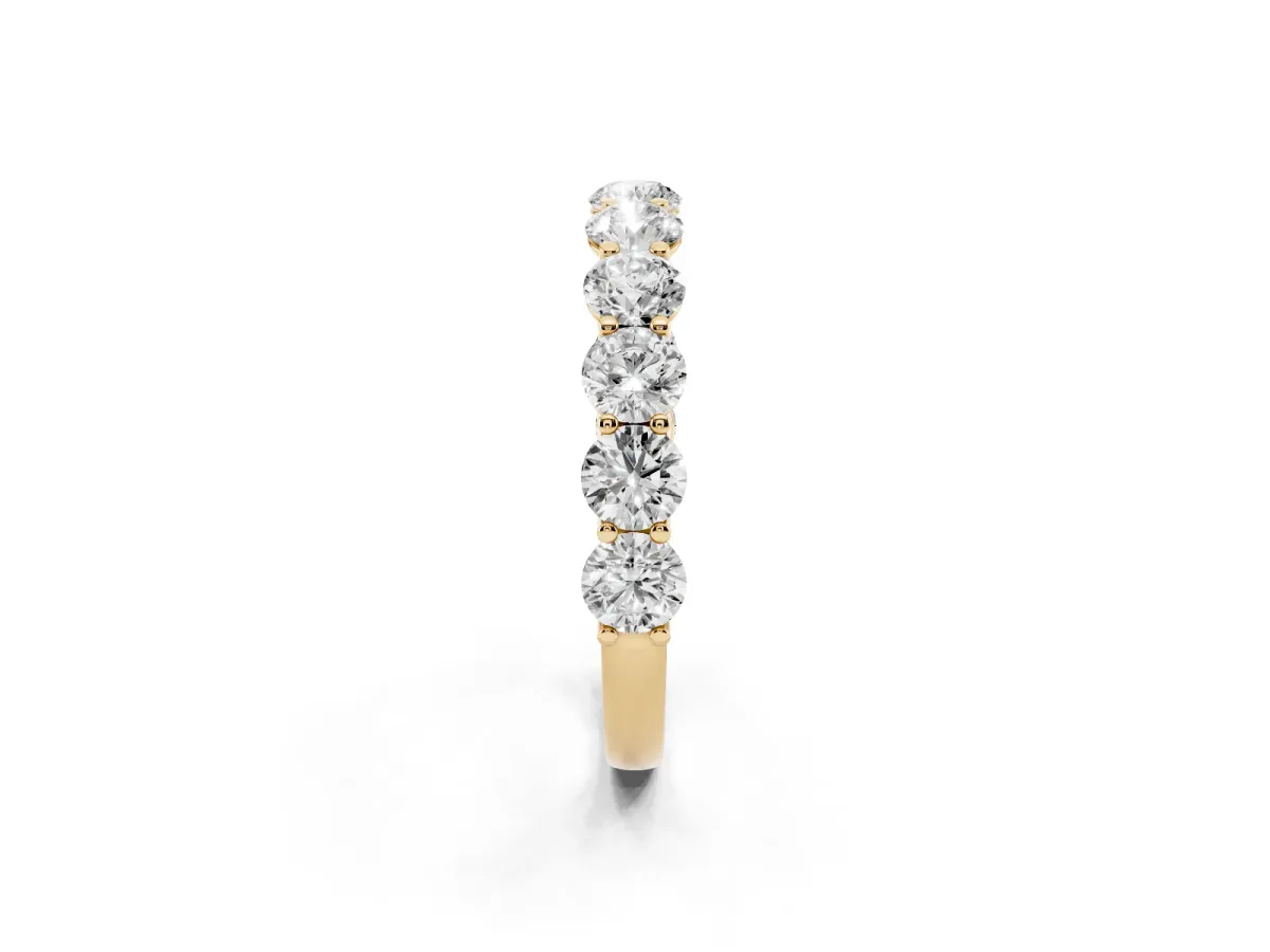 Round Diamond Shared Prong Eternity Band Yellow gold