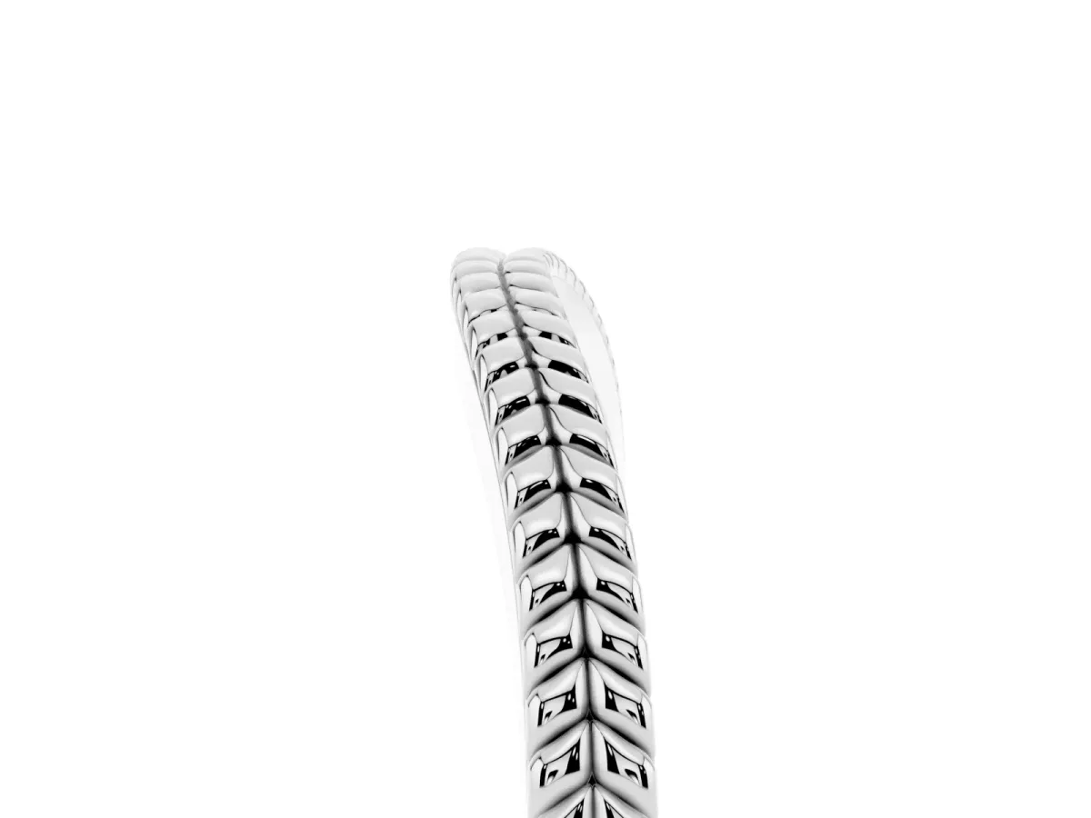 Milgrain Twist Contour Wedding Band White gold
