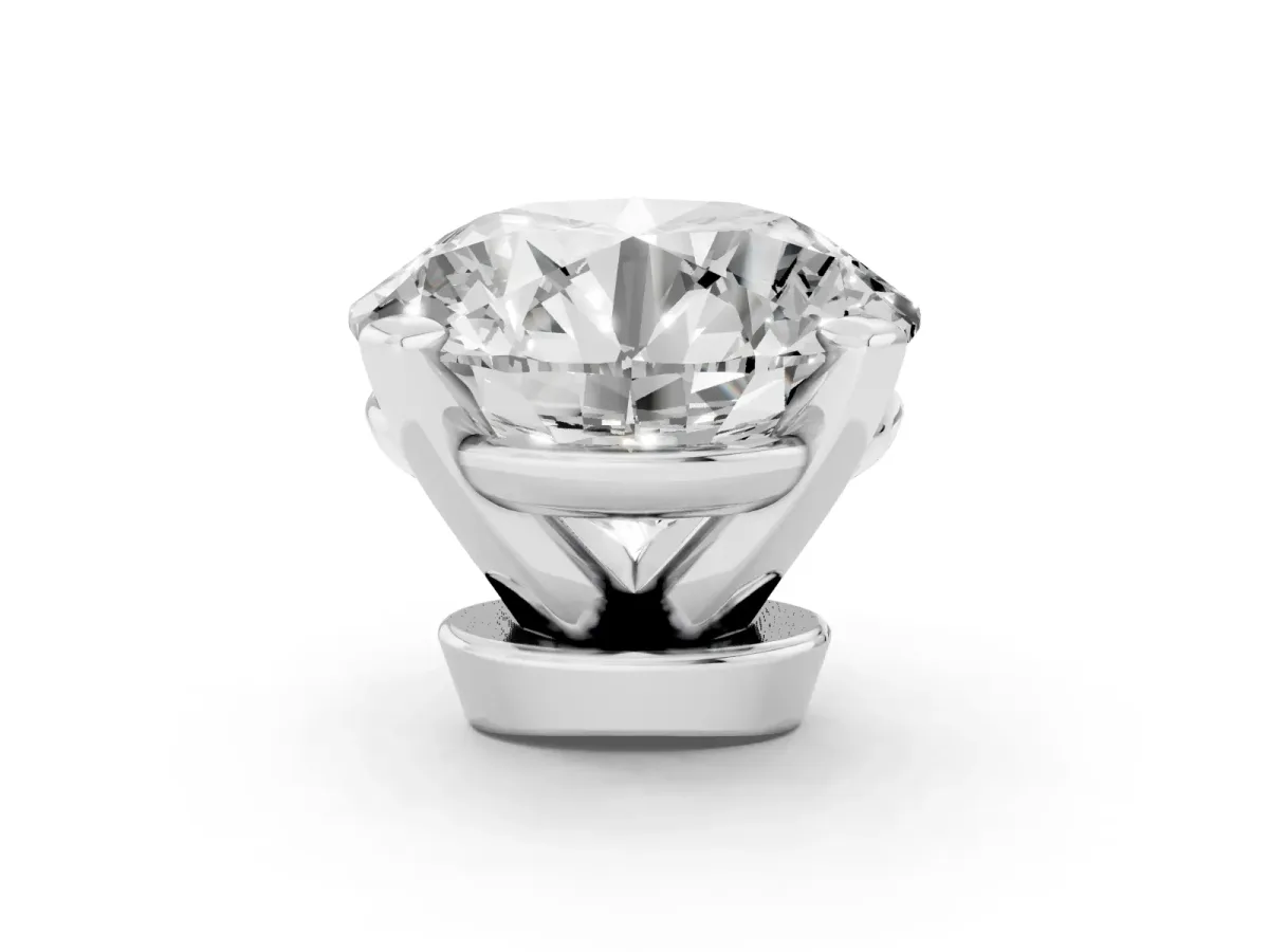 Round Cut Diamond Solitaire Ring with Prong Setting and Classic Band White gold