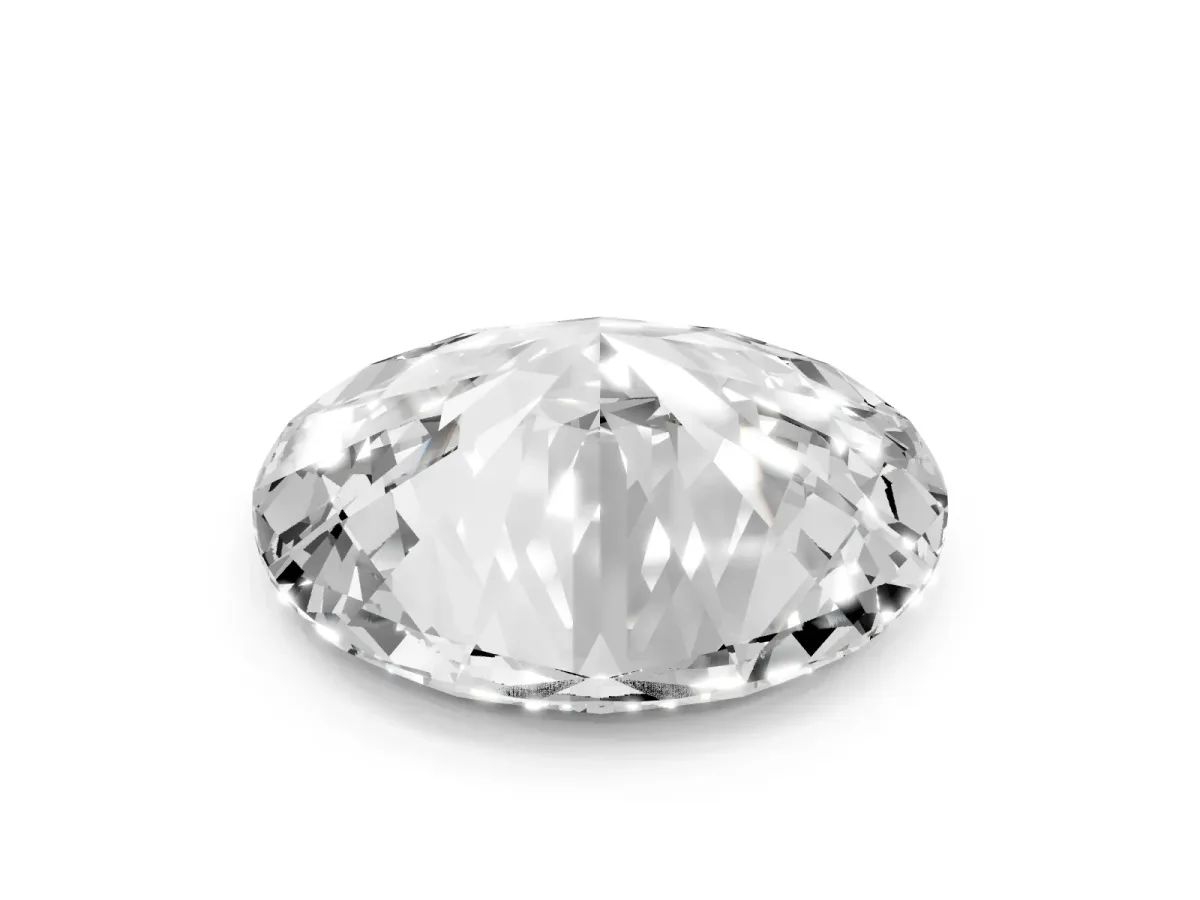 Oval Cut Diamond Solitaire Ring with Prong Setting and Pavé Band Silver