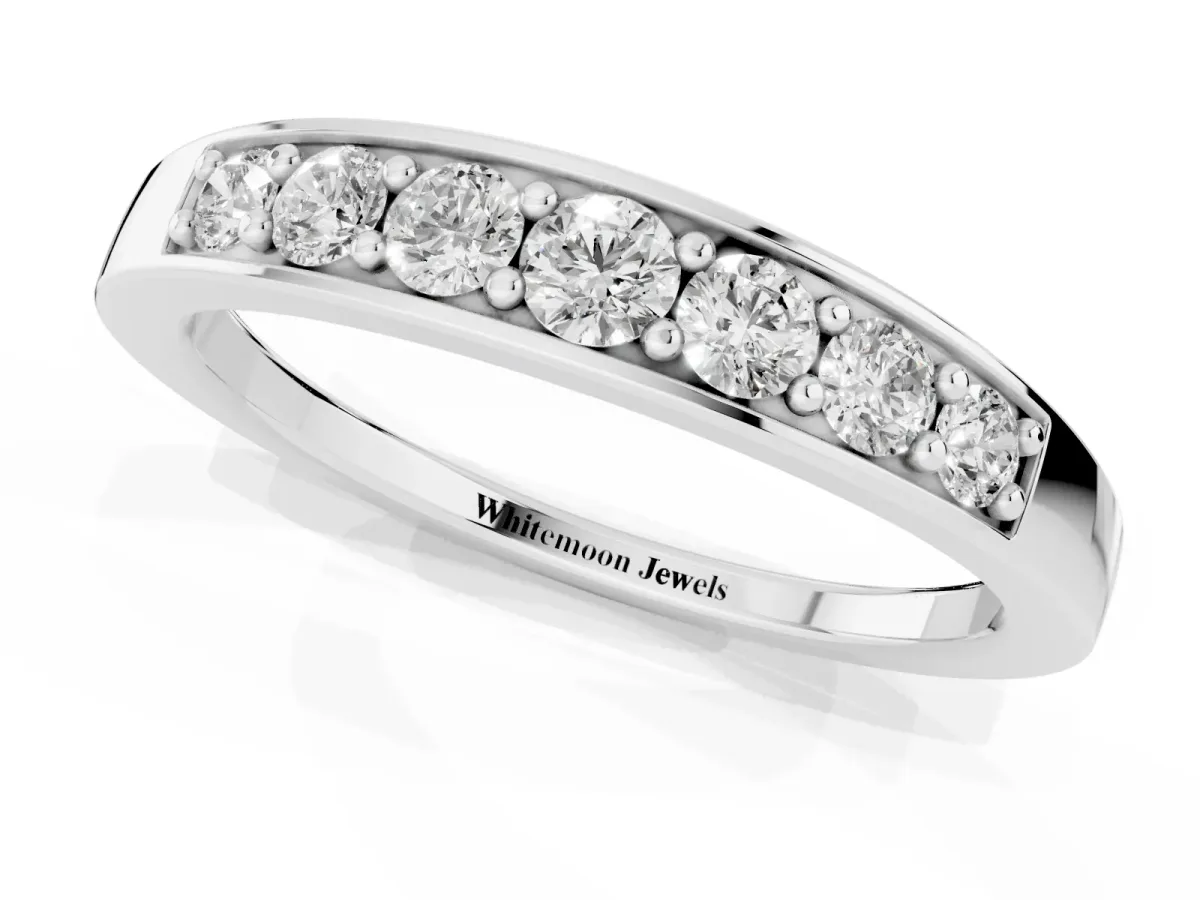 Channel-Set Round Diamond Comfort Fit Band Platinum