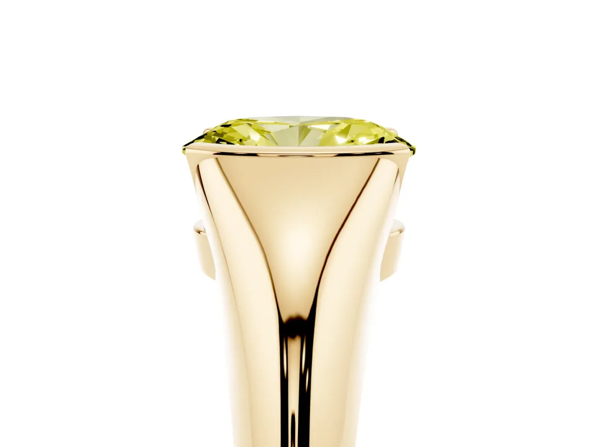 Fancy Yellow Oval Cut Solitaire Tension Set Diamond Ring Yellow gold