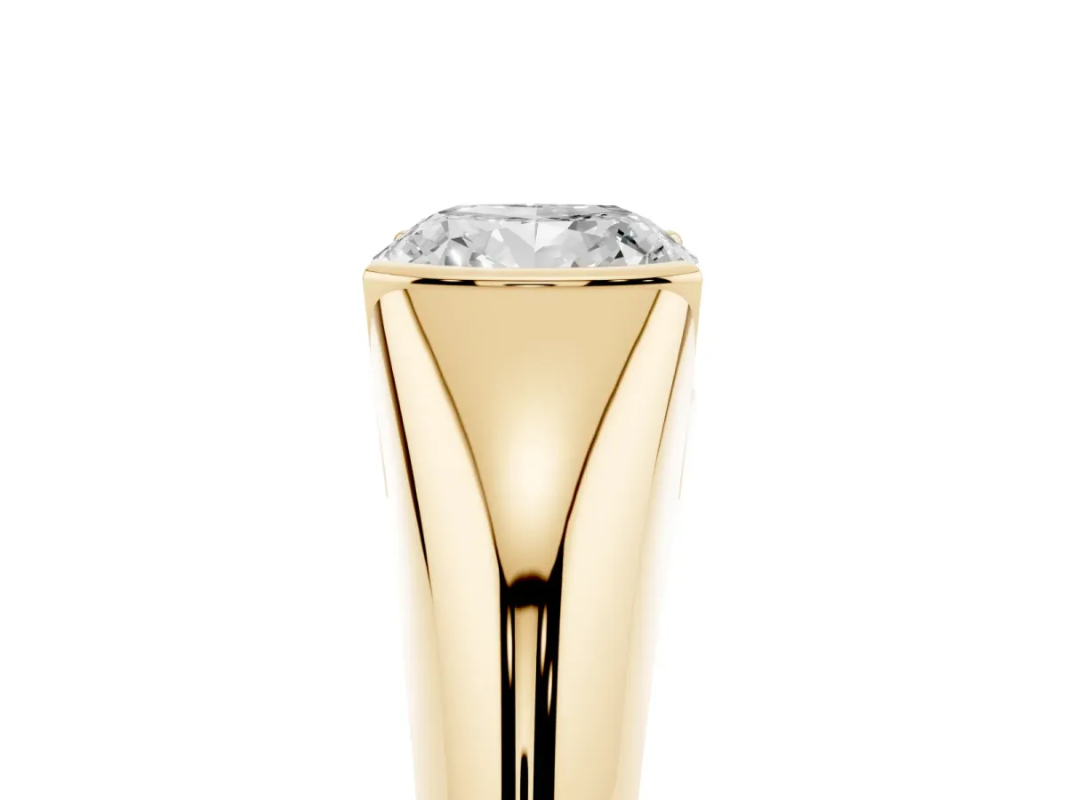 Cushion Cut Solitaire Tension Set Diamond Ring Yellow gold