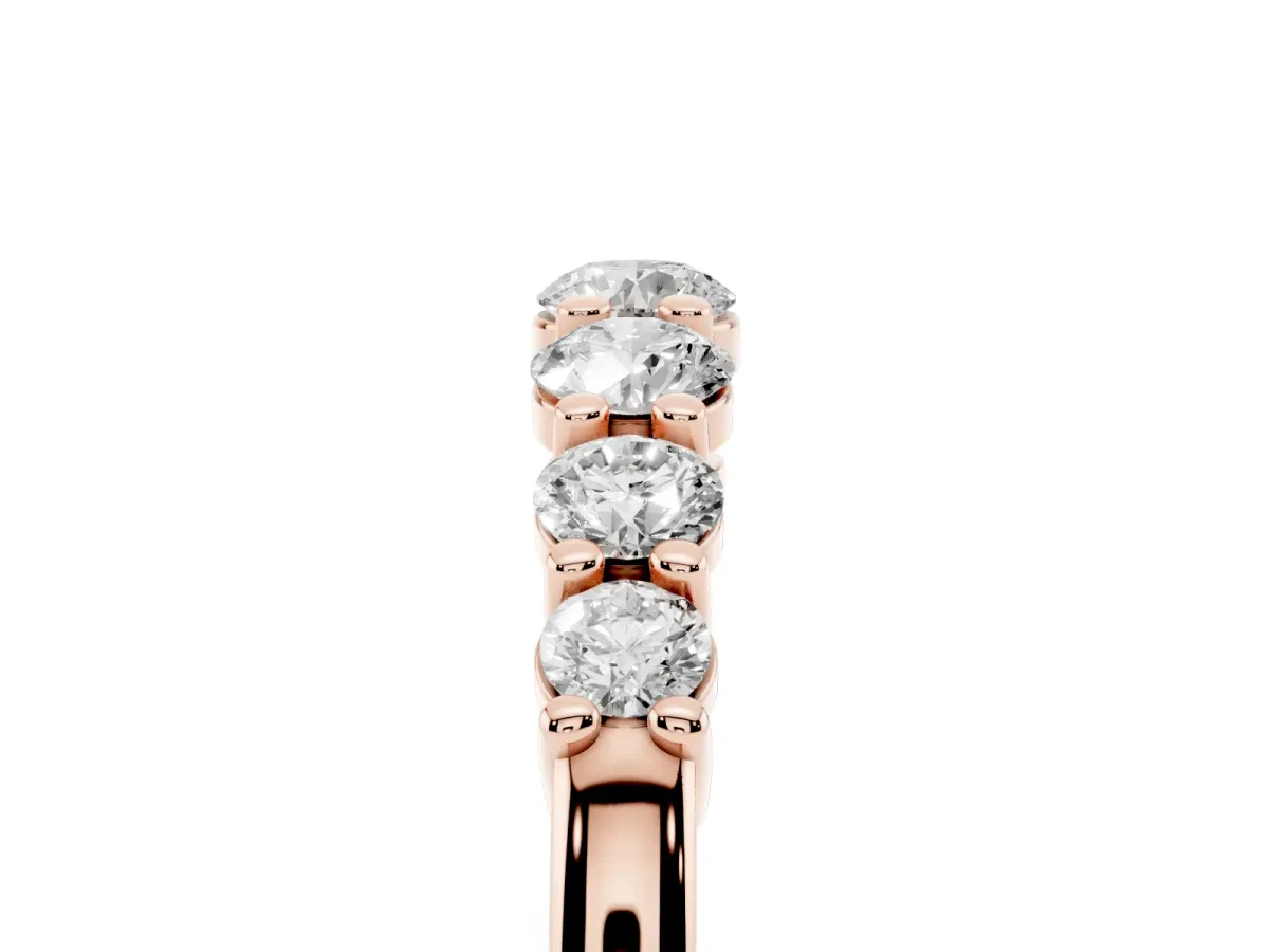 Round Diamond Prong-Set Half-Eternity Band Rose gold