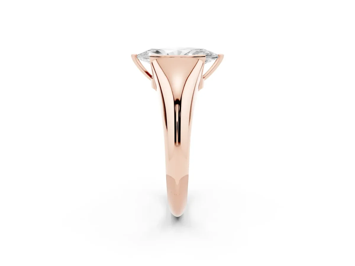 Marquise Cut Solitaire Tension Set Diamond Ring Rose gold