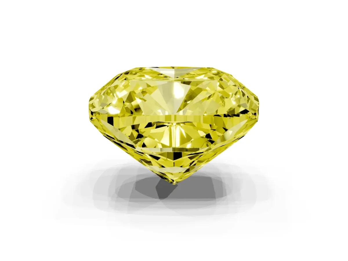 Fancy Yellow Cushion Cut Solitaire Engagement Ring with Cathedral Band and Four-Prong Setting White gold