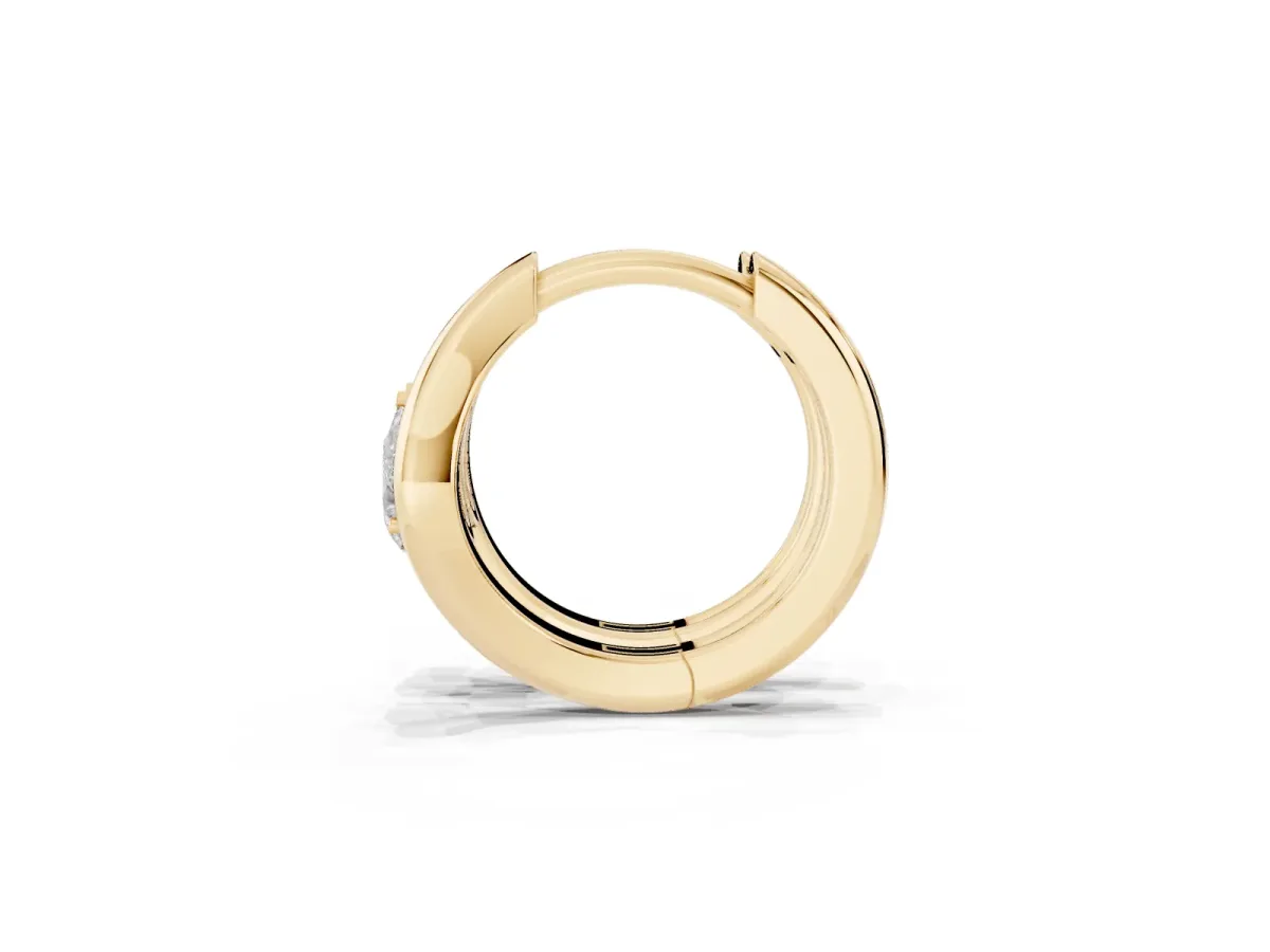 Pear Diamond Silhouette Hoop Earrings Yellow gold