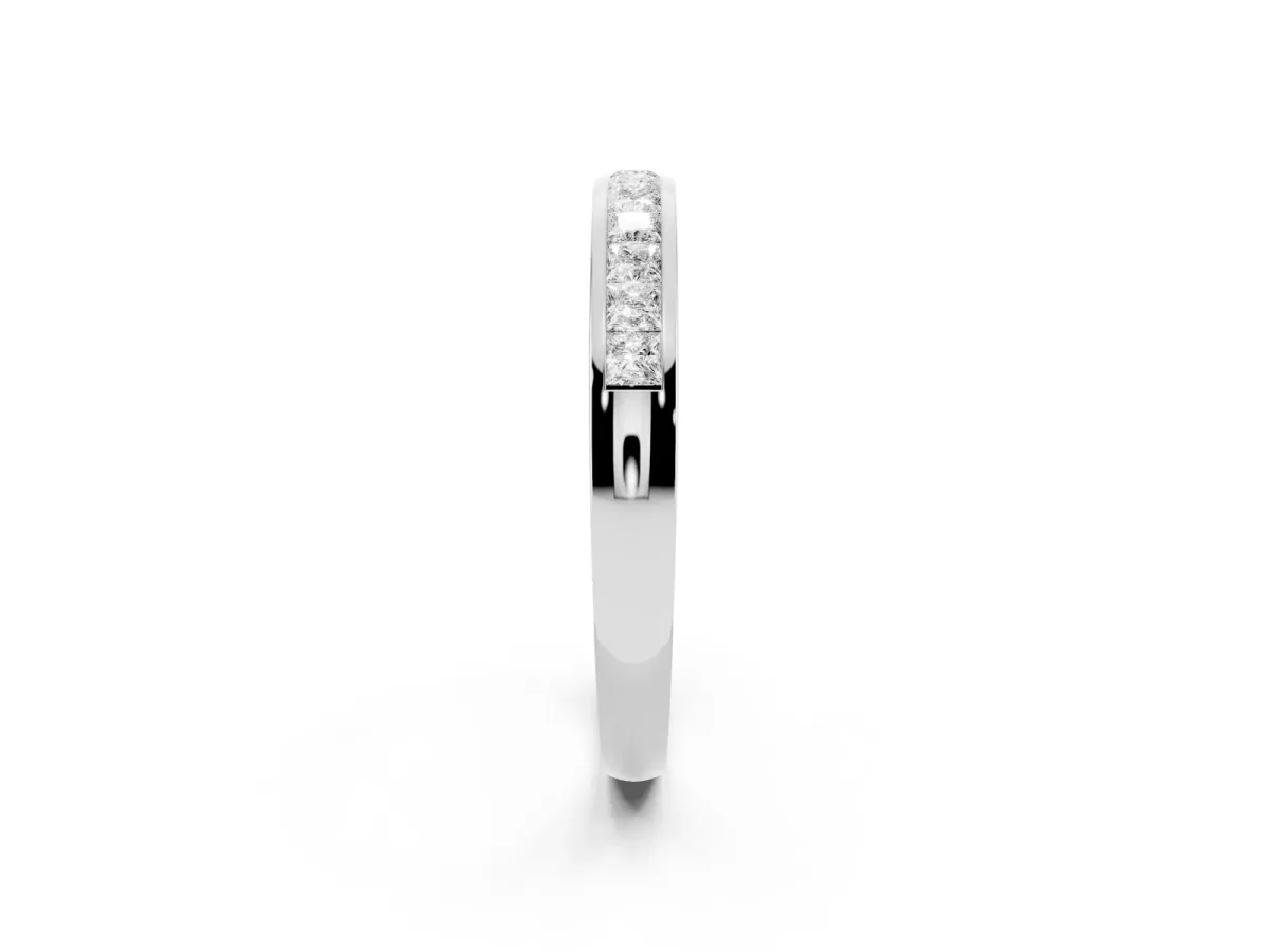 Princess Cut Diamond Channel Set Eternity Band Platinum