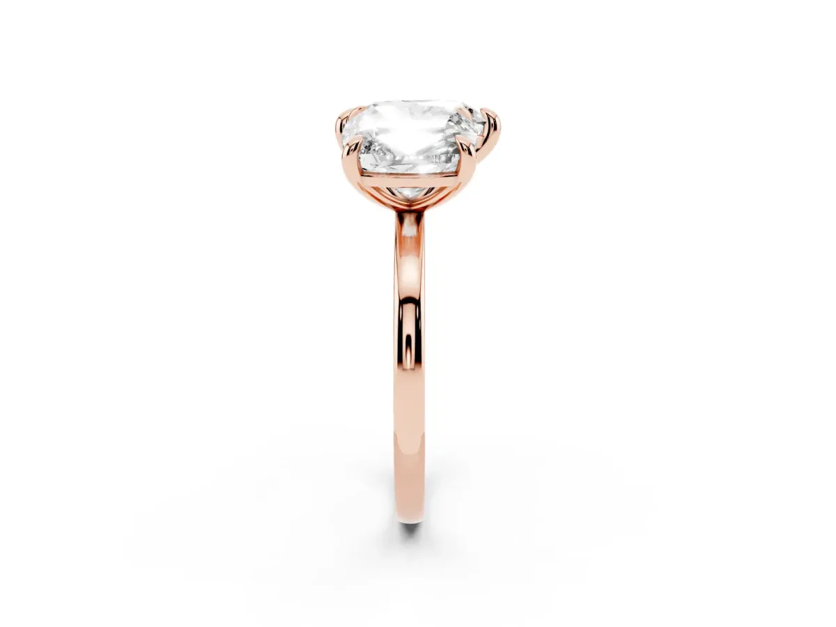 Cushion and Heart Toi Moi Ring with Prong Setting and Plain Band Rose gold