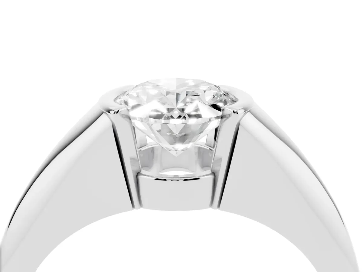 Oval Cut Solitaire Tension Set Diamond Ring White gold