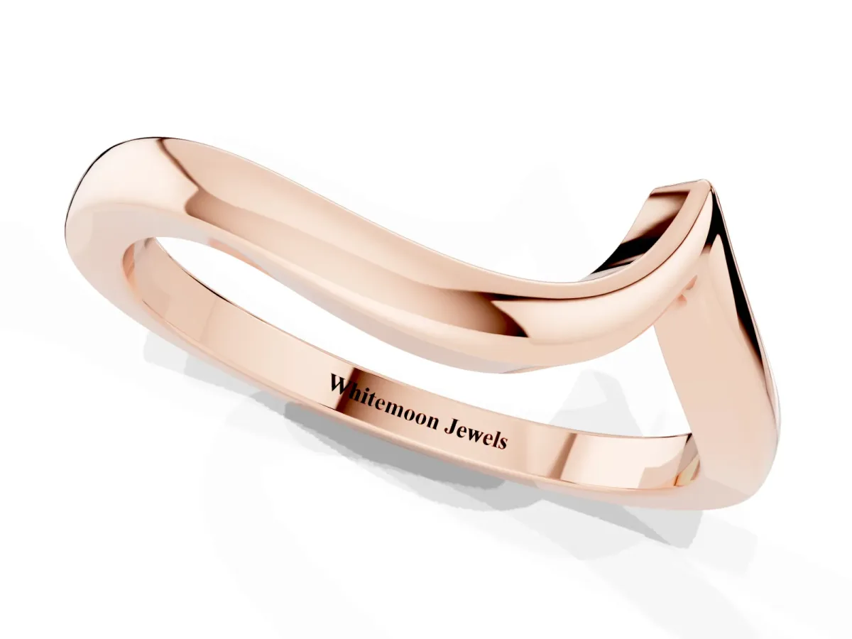 Chevron V-Shaped Contour Band Rose gold