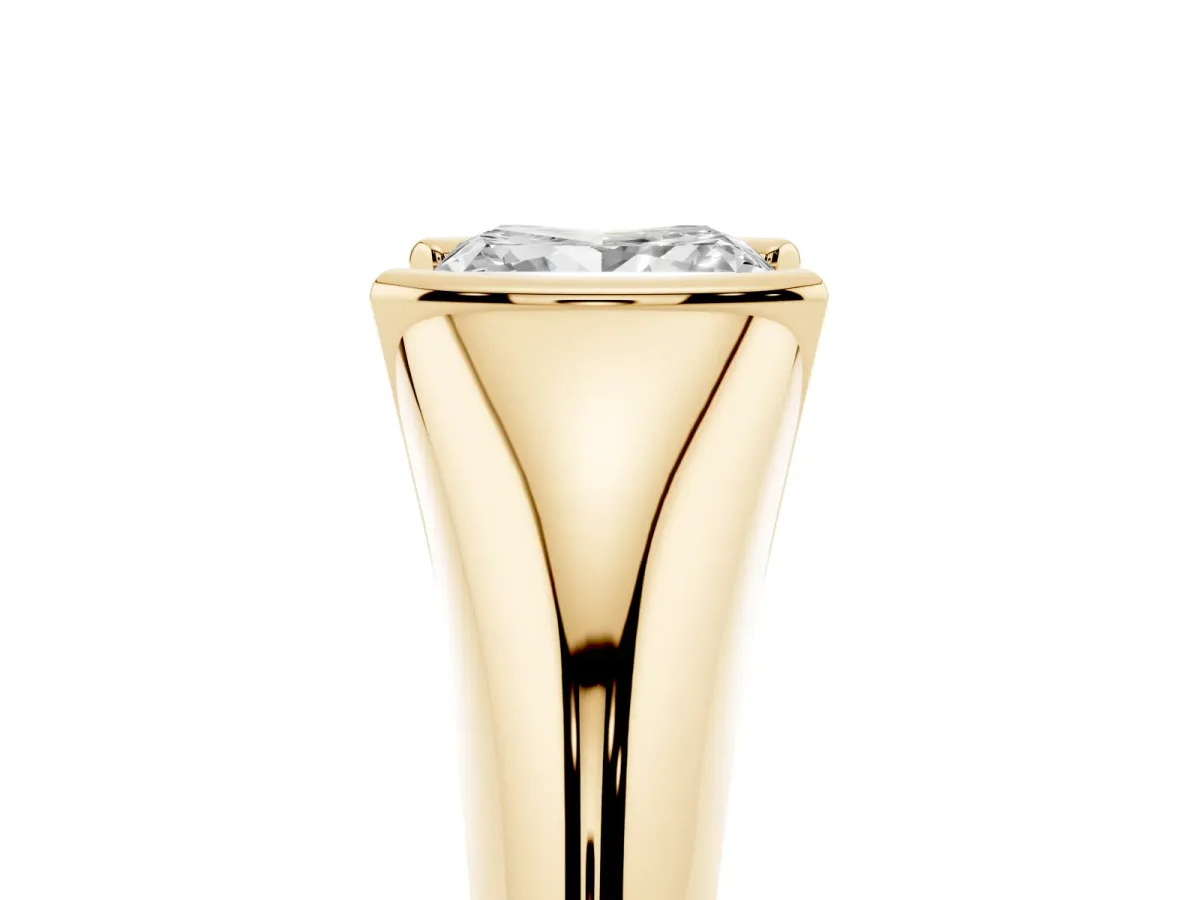Princess Cut Solitaire Tension Set Diamond Ring Yellow gold