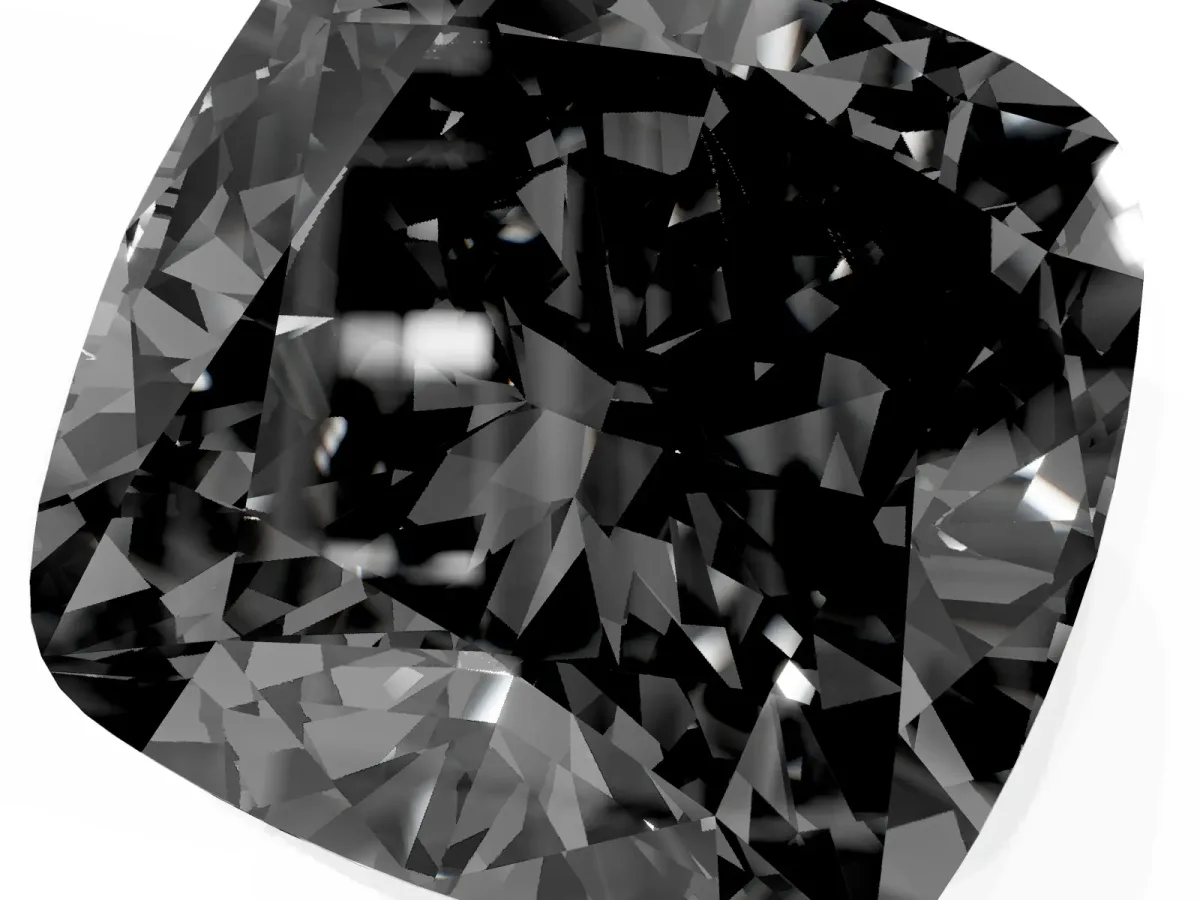 Fancy Black Cushion Cut Solitaire Engagement Ring with Cathedral Band and Four-Prong Setting Yellow gold