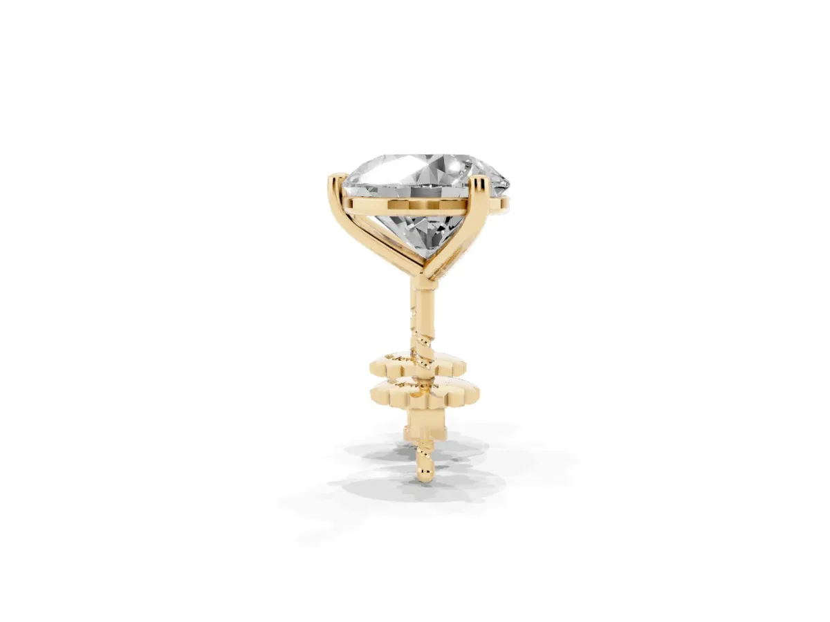 Round Brilliant Diamond Martini Stud Earrings Yellow gold