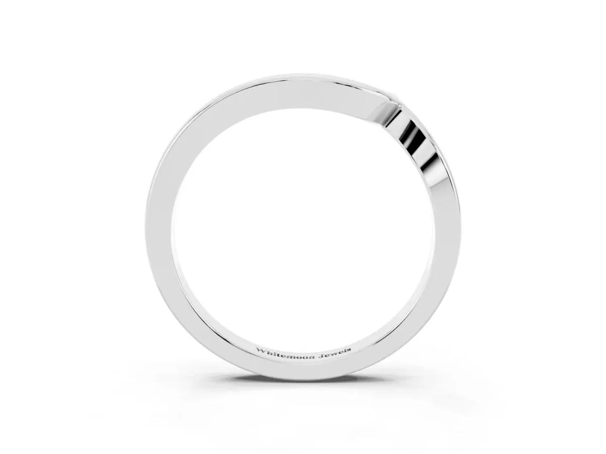 Chevron V-Shaped Contour Band Silver