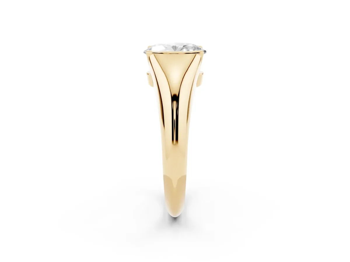 Oval Cut Solitaire Tension Set Diamond Ring Yellow gold