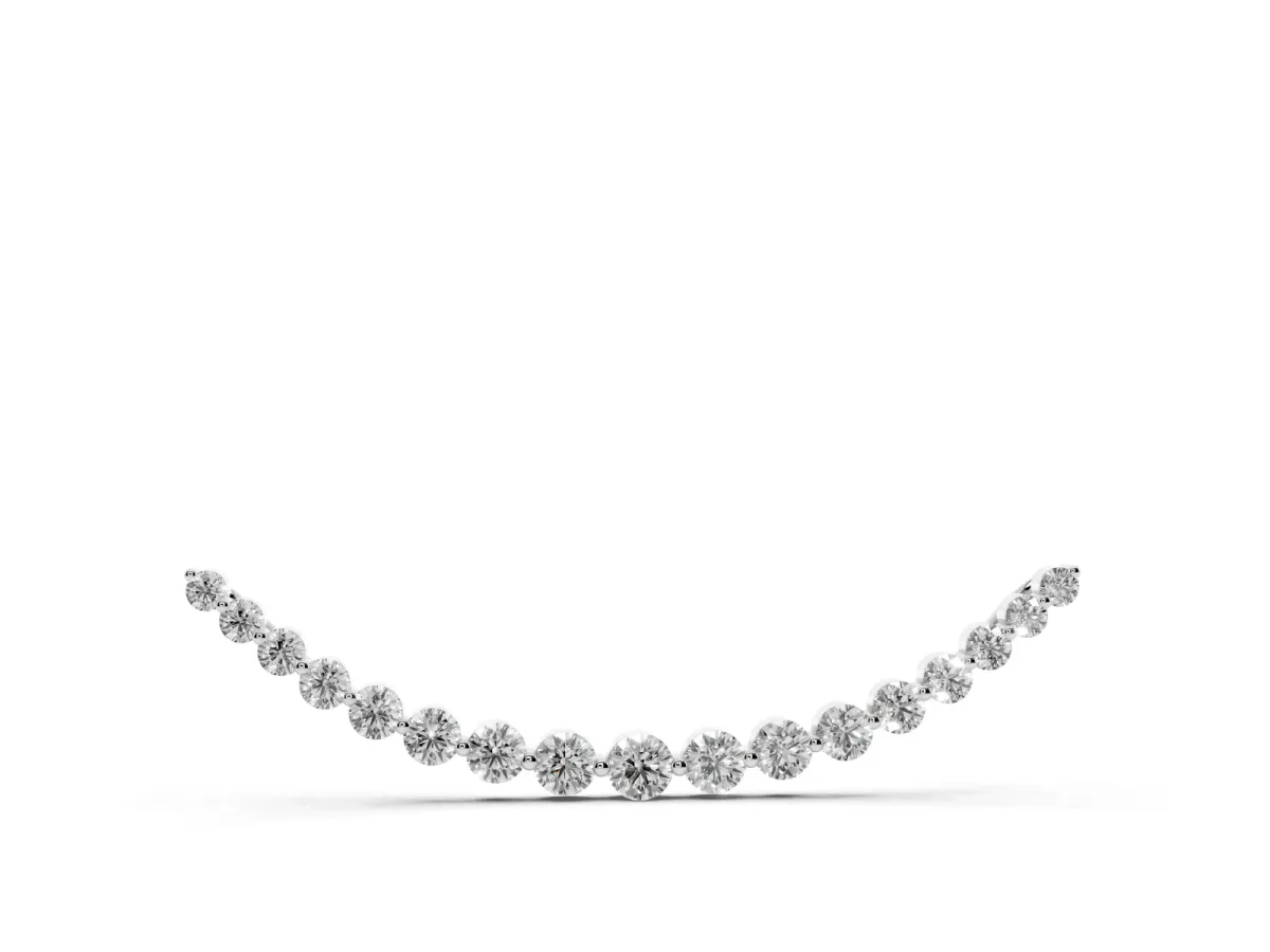 Round Diamond V-Prong Bar Pendant White gold