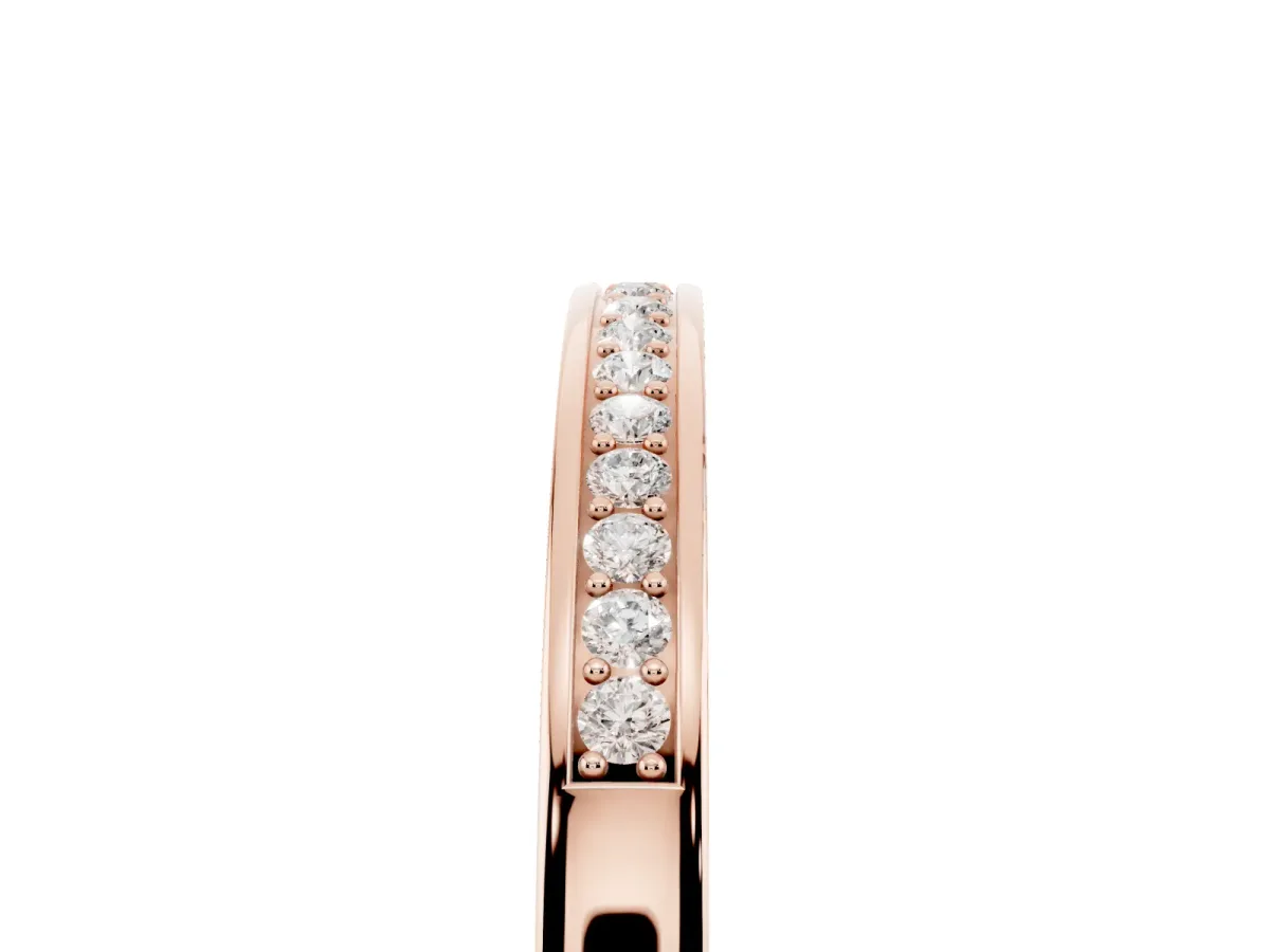 Round Diamond Half Eternity Pavé Band Rose gold