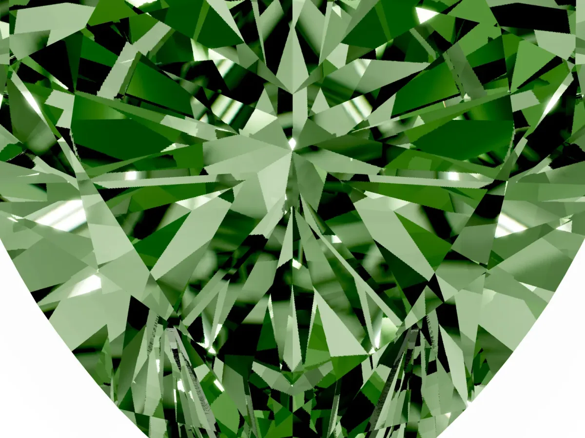 Fancy Green Heart Cut Cut Double Halo Diamond Engagement Ring with Pave Band and Four-Prong Setting Yellow gold