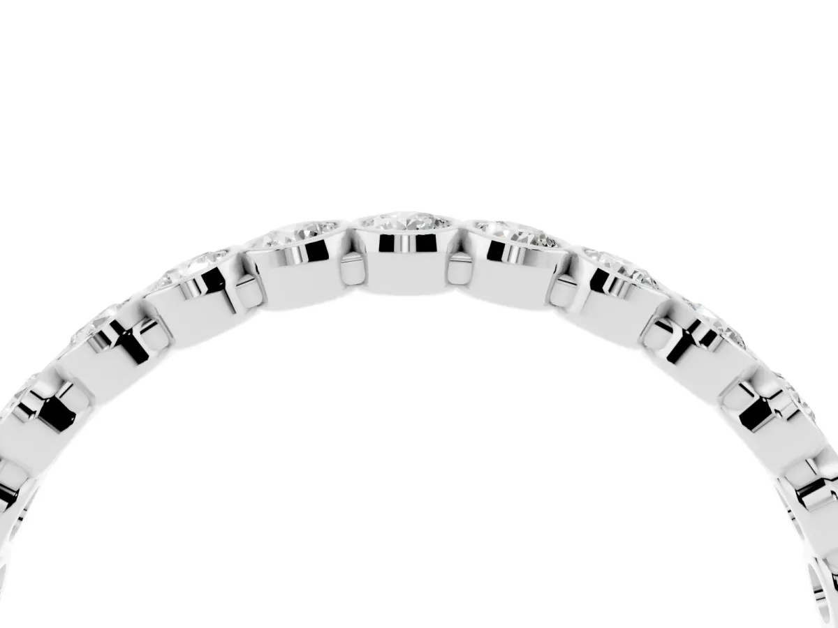 Bezel-Set Round Diamond Eternity Band White gold
