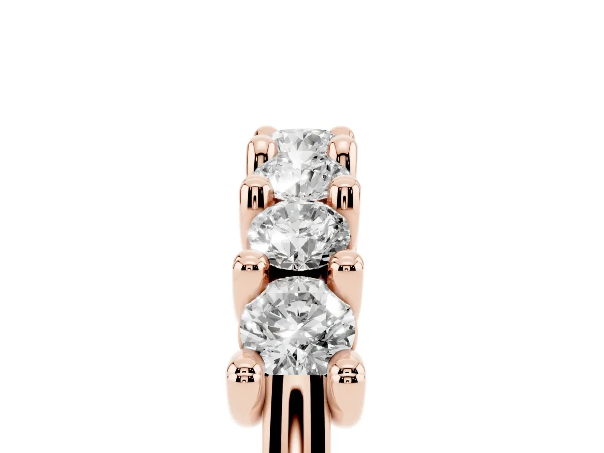 Round Diamond Prong-Set Half Eternity Band Rose gold