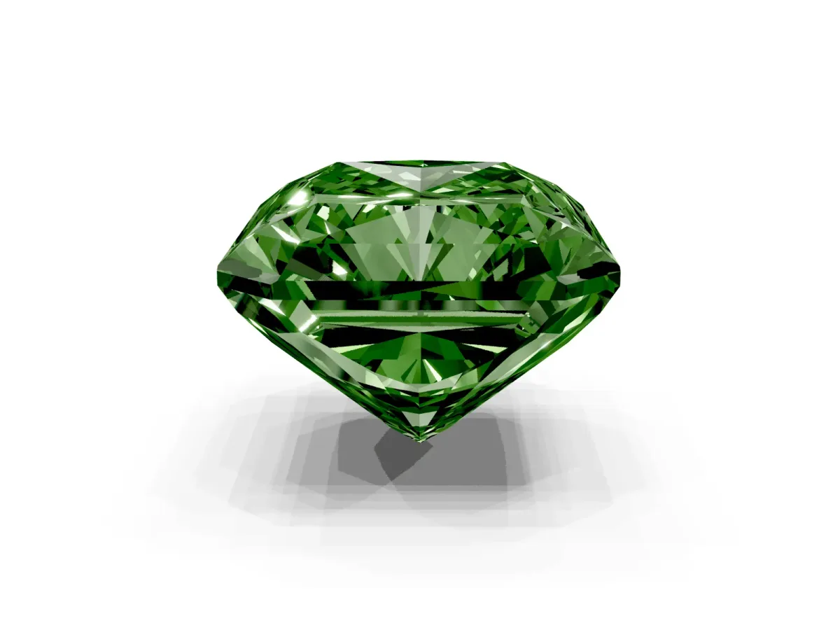 Fancy Green Radiant Cut Cut Pave Band Milgrain Solitaire Ring Rose gold