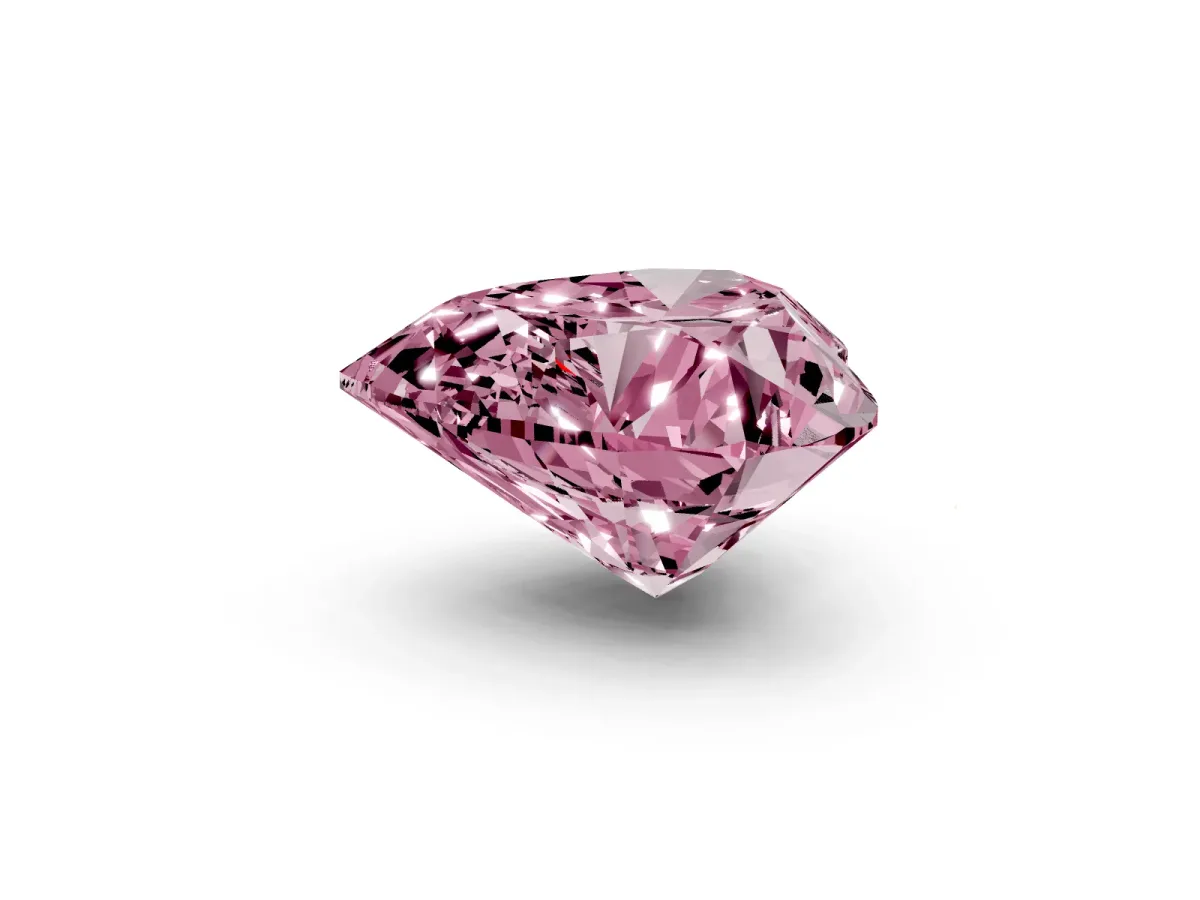 Fancy Pink Heart Cut Cut Double Halo Diamond Engagement Ring with Pave Band and Four-Prong Setting Yellow gold