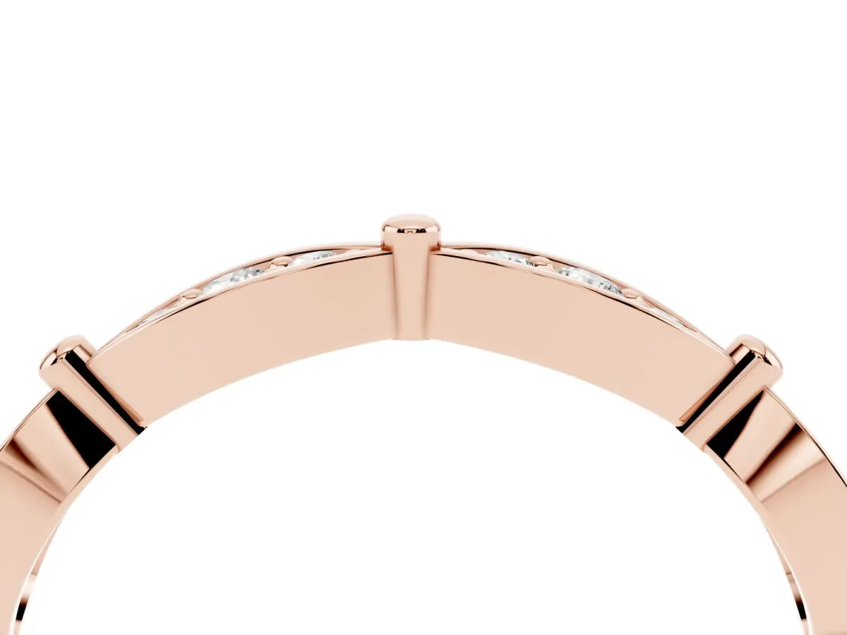 Marquise Diamond Pavé Eternity Band with Bezel Setting Rose gold