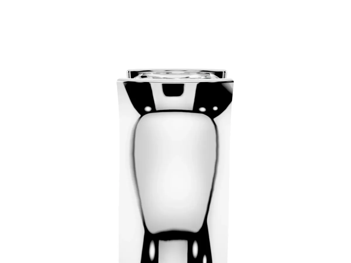 Asscher Cut Solitaire Bezel Set Diamond Ring with Wide Band Silver