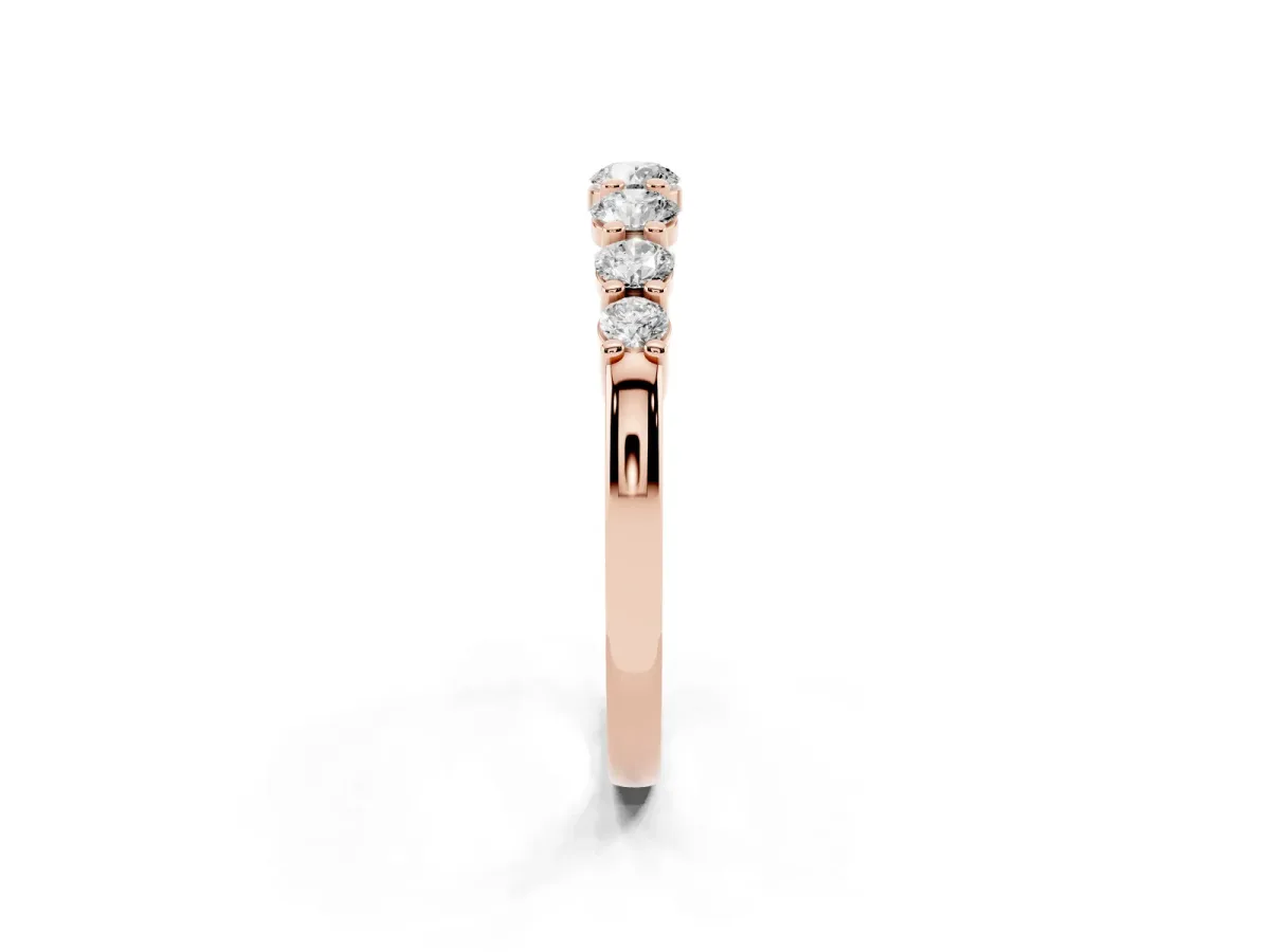 Round Diamond Prong-Set Half-Eternity Band Rose gold