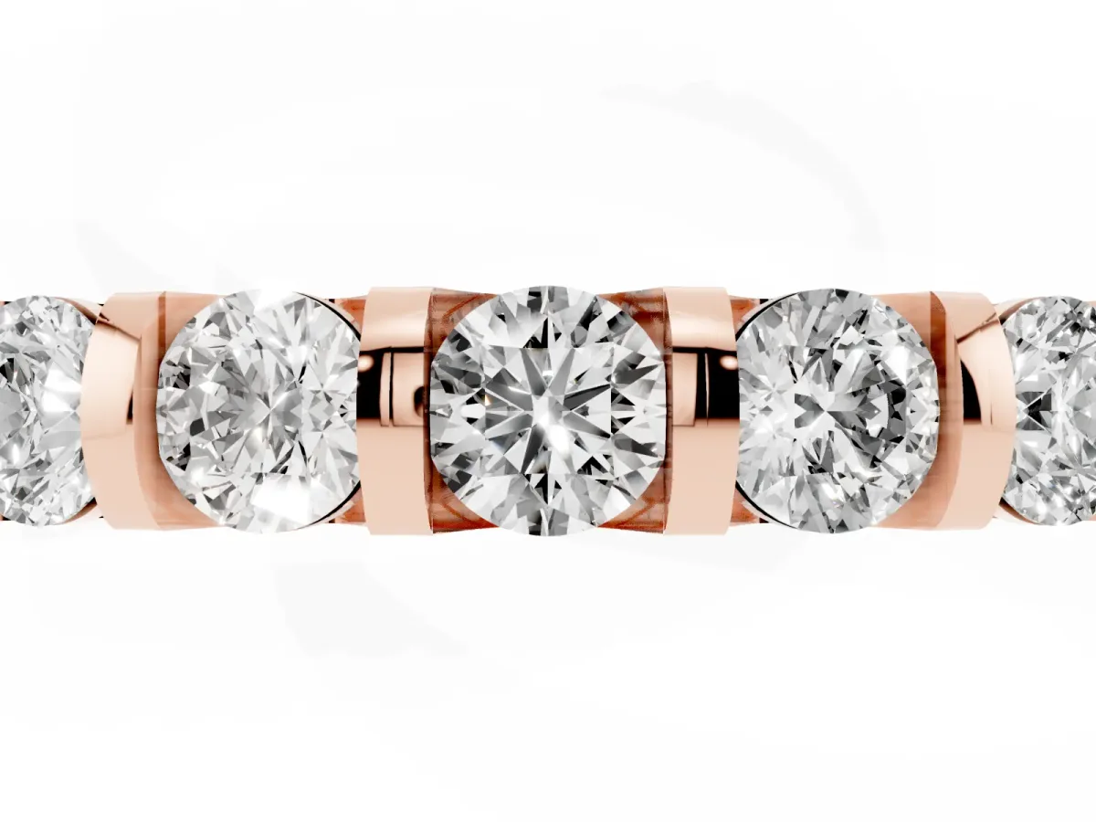 Five-Stone Round Diamond Half-Eternity Bar-Set Ring Rose gold