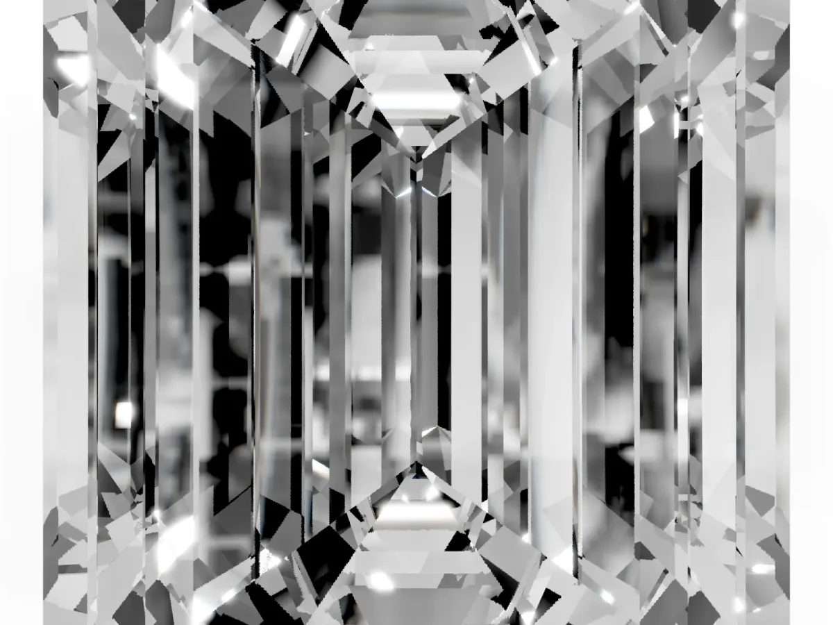 Emerald Cut Diamond Solitaire Ring with Prong Setting and Classic Band White gold