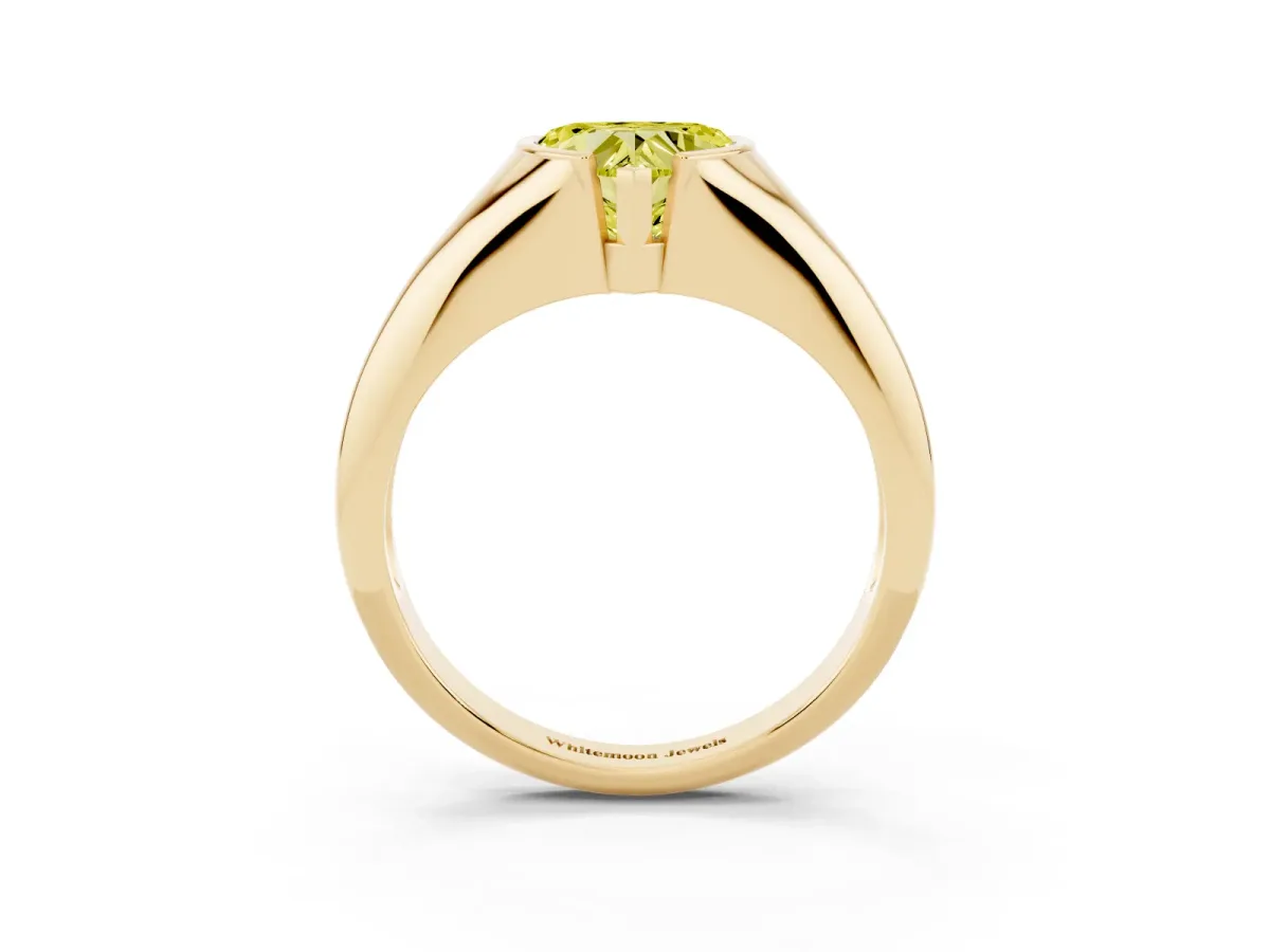 Fancy Yellow Heart Cut Solitaire Tension Set Diamond Ring Yellow gold