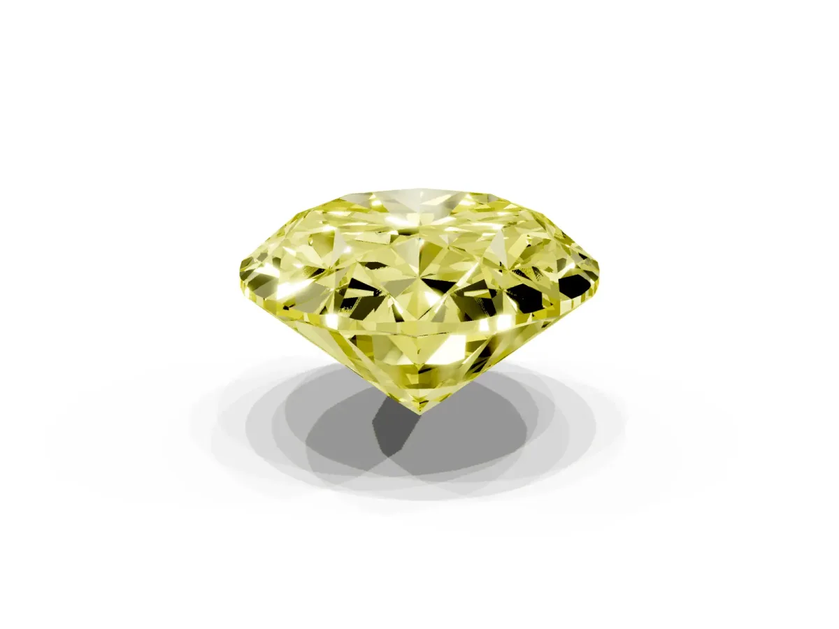 Fancy Yellow Oval Cut Diamond Solitaire Ring with Prong Setting and Pavé Band Silver