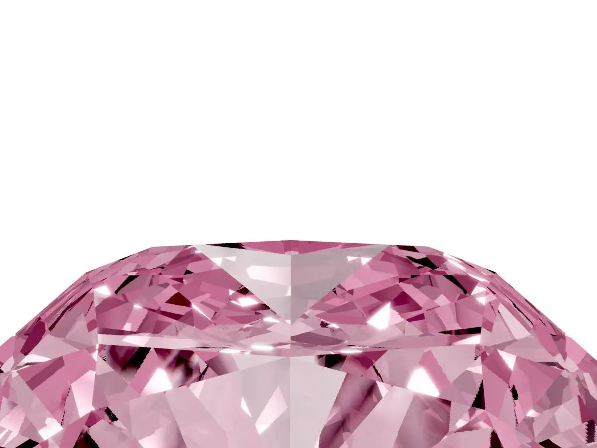 Fancy Pink Cushion Cut Solitaire Engagement Ring with Cathedral Band and Four-Prong Setting Silver