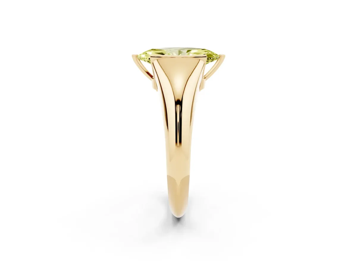 Fancy Yellow Marquise Cut Solitaire Tension Set Diamond Ring Yellow gold