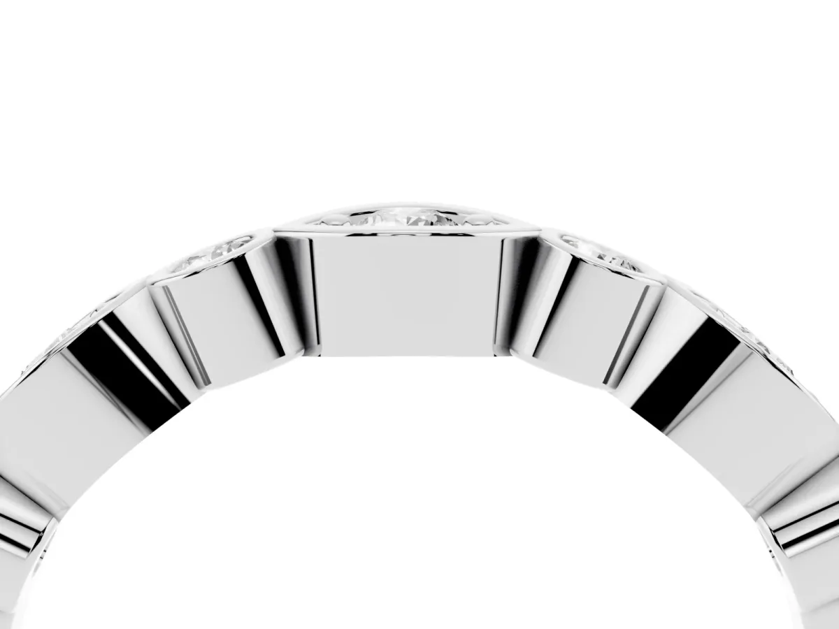 Bezel Set Mixed Shape Diamond Eternity Band Platinum
