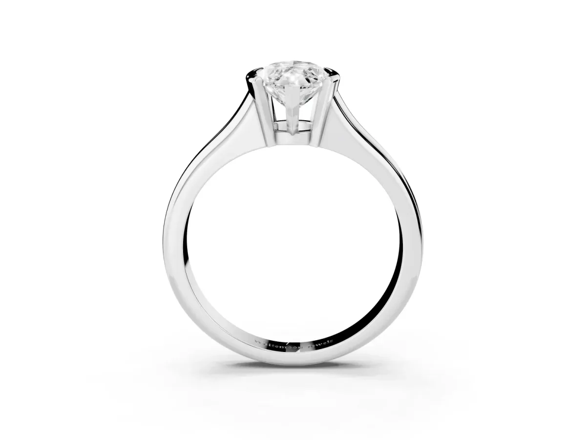 Marquise Cut Solitaire Tension Set Diamond Ring with Split Shank Band White gold